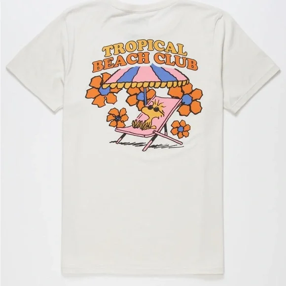 PEANUTS Tropical Beach Club Tee Size XL NWOT - Picture 1 of 9